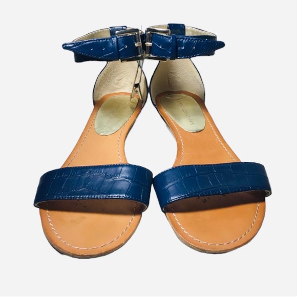 Tommy Hilfiger Shoes - TOMMY HILFIGER | Molina Leather Ankle Strap Navy Blue Sandal Size 9